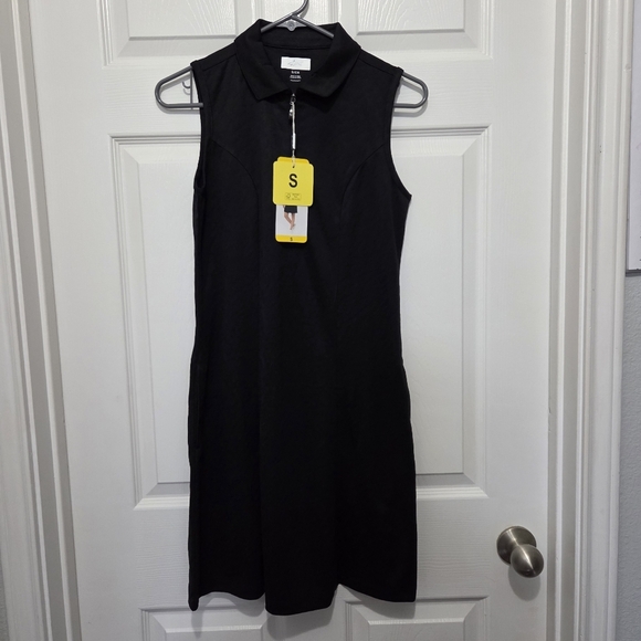 Greg Norman Sporty Athleisure Golf Tennis Sleeveless Polo Black Dress Size S - Picture 4 of 12